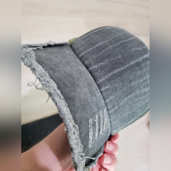 Distressed Olive Green Baseball Hat Cap New Without Tags - Picture 2 of 8